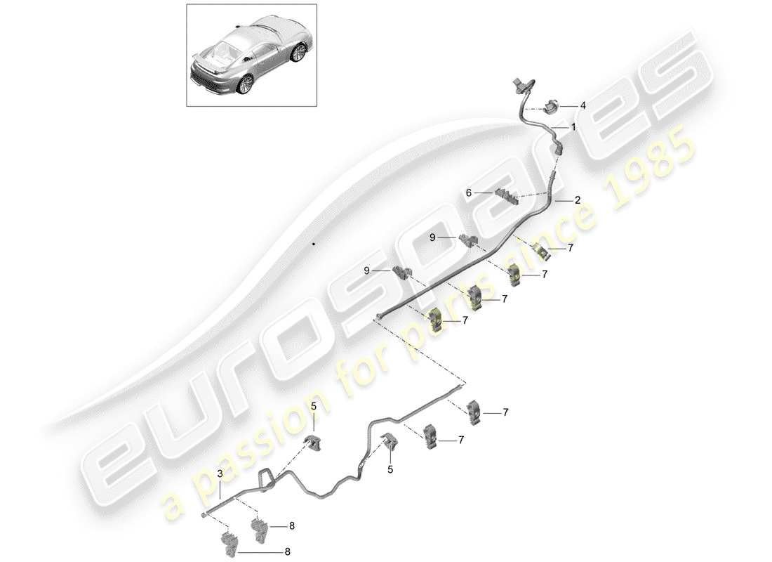 porsche 2014 (991-1 r/gt3/rs) vakuumleitung - teilediagramm