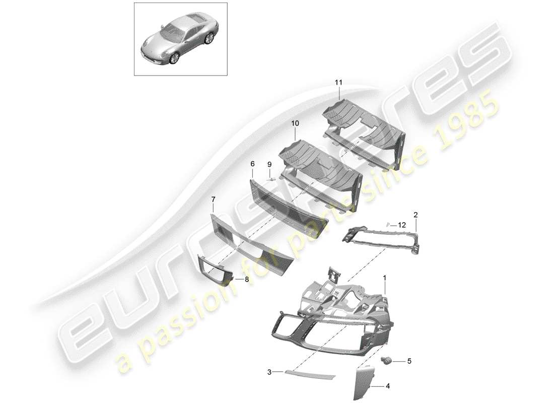porsche 2018 (991-2) luftkanal teilediagramm