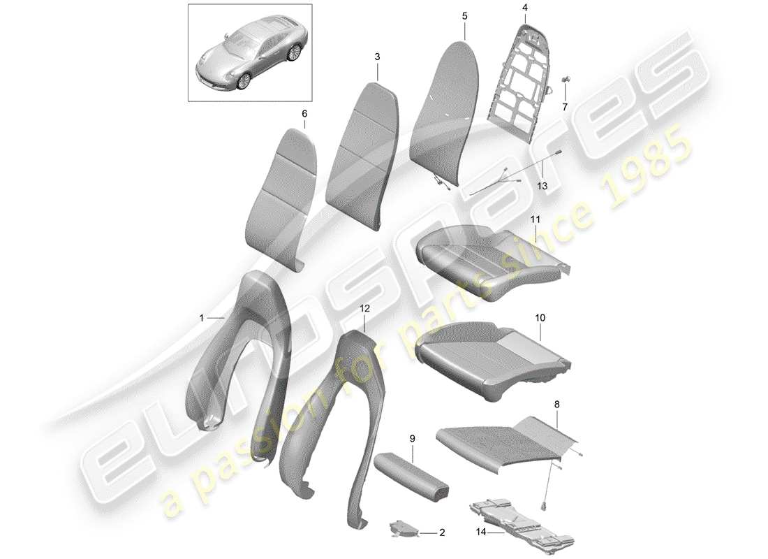 porsche 2017 (991-2) schaumteil teilediagramm
