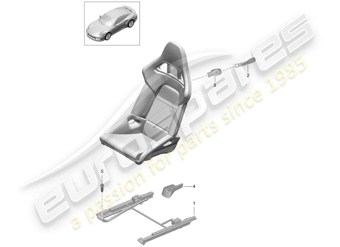 porsche 991 turbo (2020) seat-ersatzteildiagramm