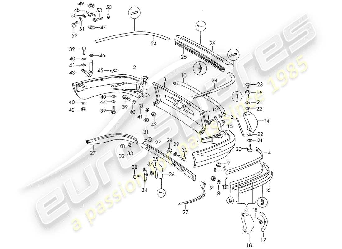 porsche 1969 (911/912) stosstange - d >> - mj 1968 ersatzteildiagramm