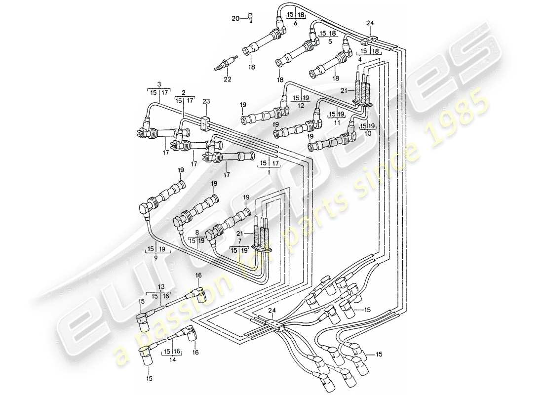 porsche 1995 (993) motorelektrik 2 ersatzteildiagramm