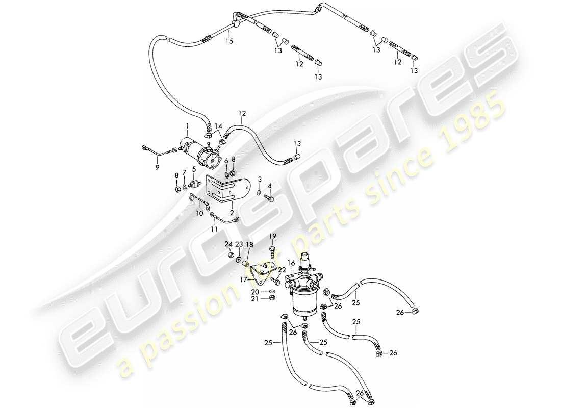 porsche 1969 (911/912) kraftstoffpumpe - (hardi) - und - kraftstofffilter - d - mj 1969>> ersatzteildiagramm