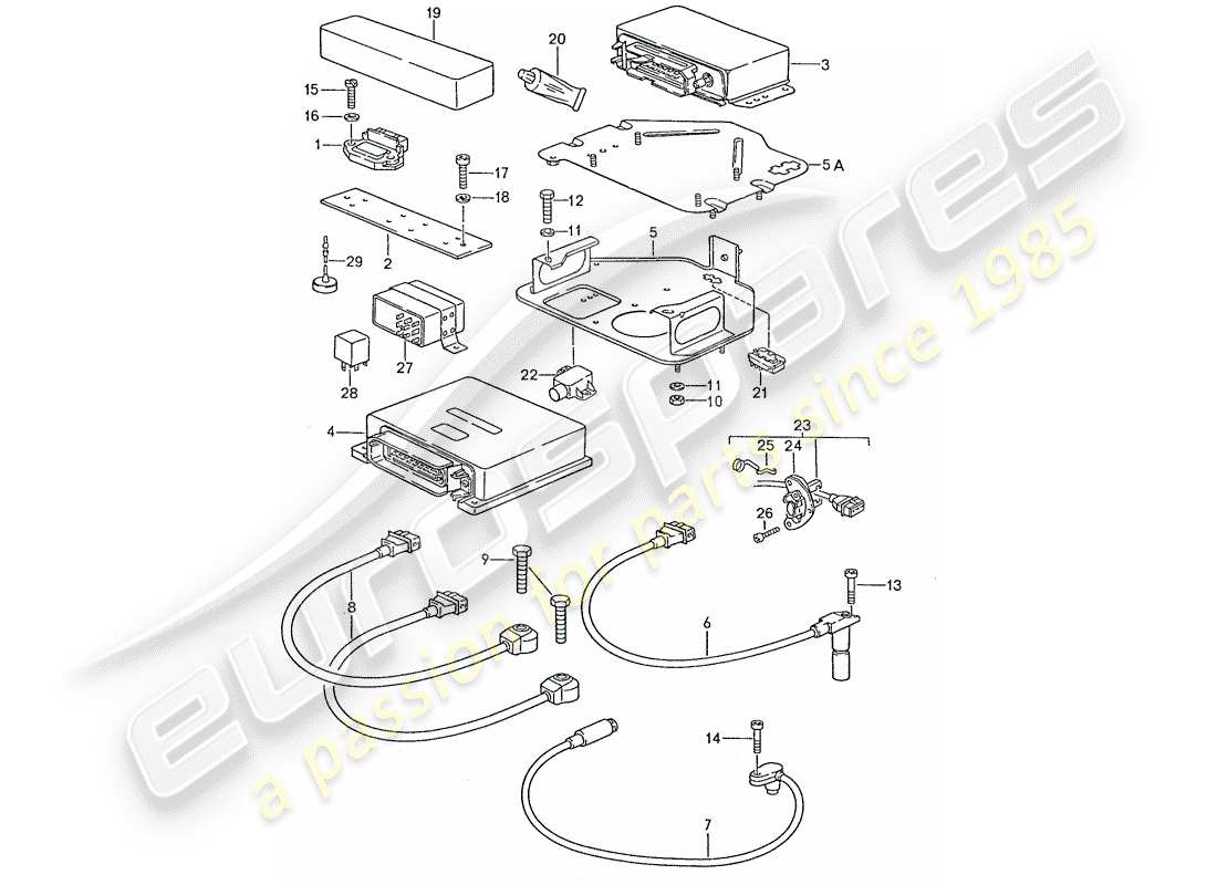 porsche 1989 (928) motorelektrik - lh-jetronic ersatzteildiagramm