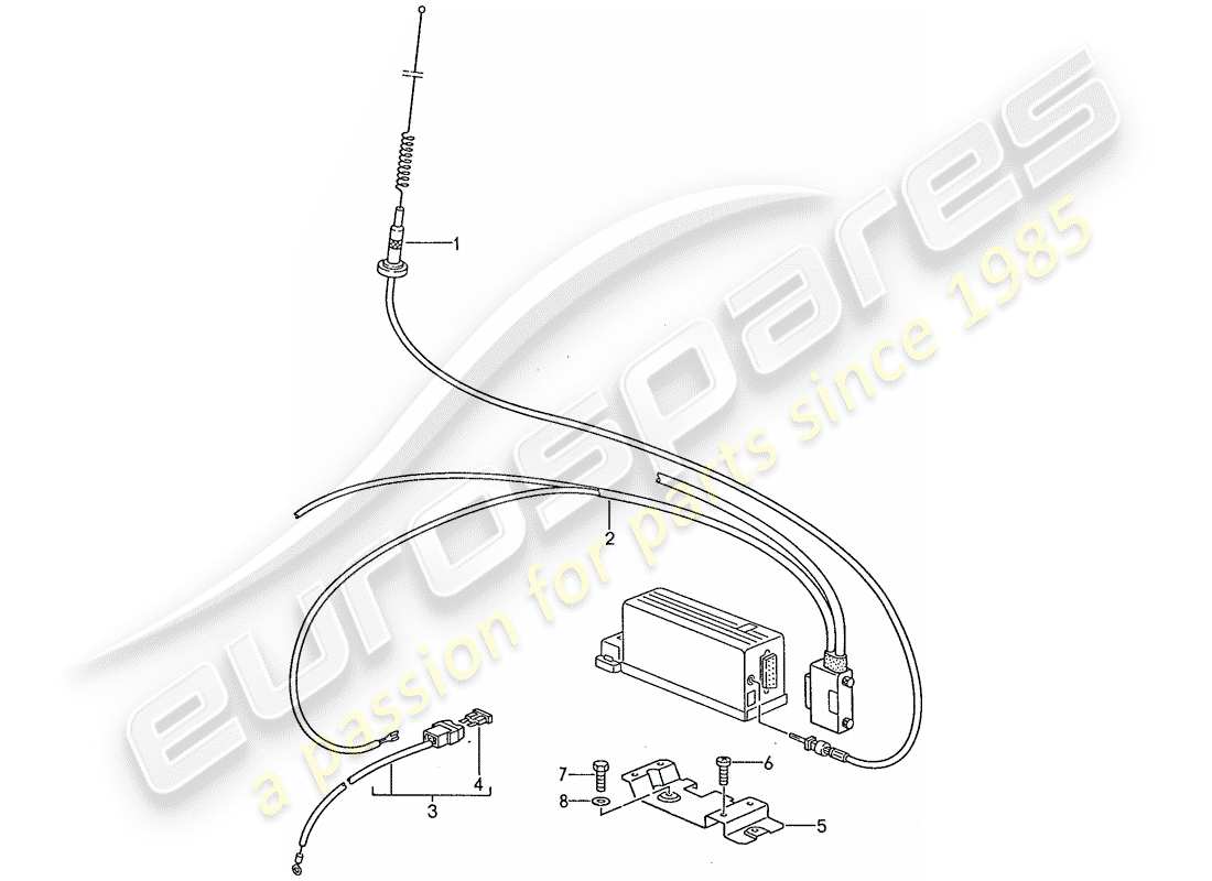 porsche 1988 (928) telefonvorbereitung teilediagramm