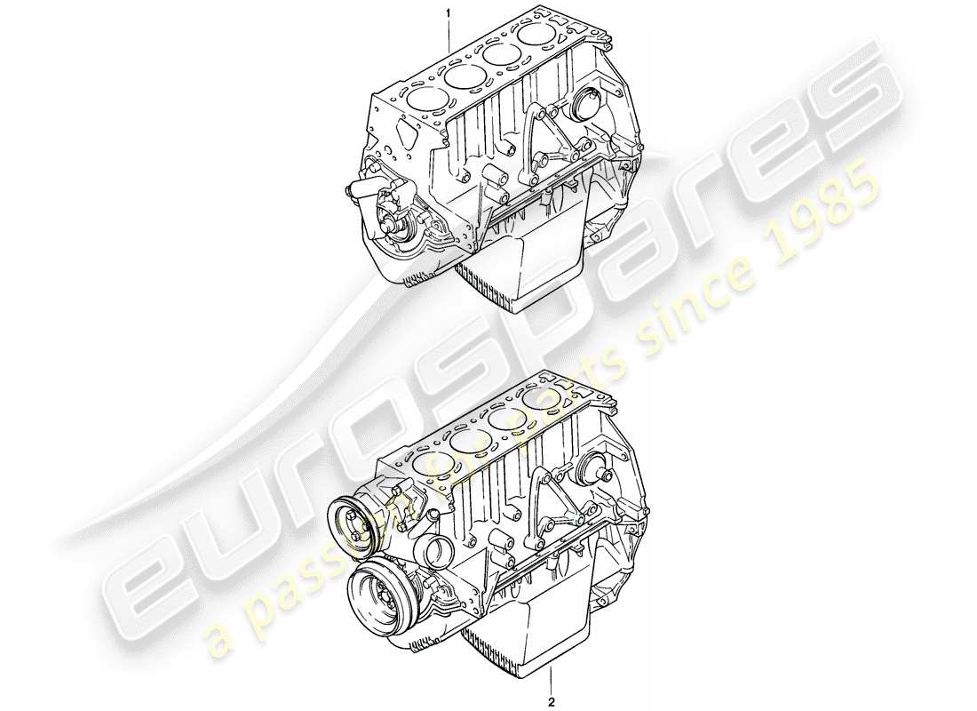 porsche 1978 (924) kurzmotor - mit: - kurbelwelle - kolben - ölpumpe ersatzteildiagramm