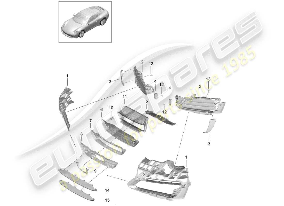 porsche 2018 (991-2) luftkanal teilediagramm