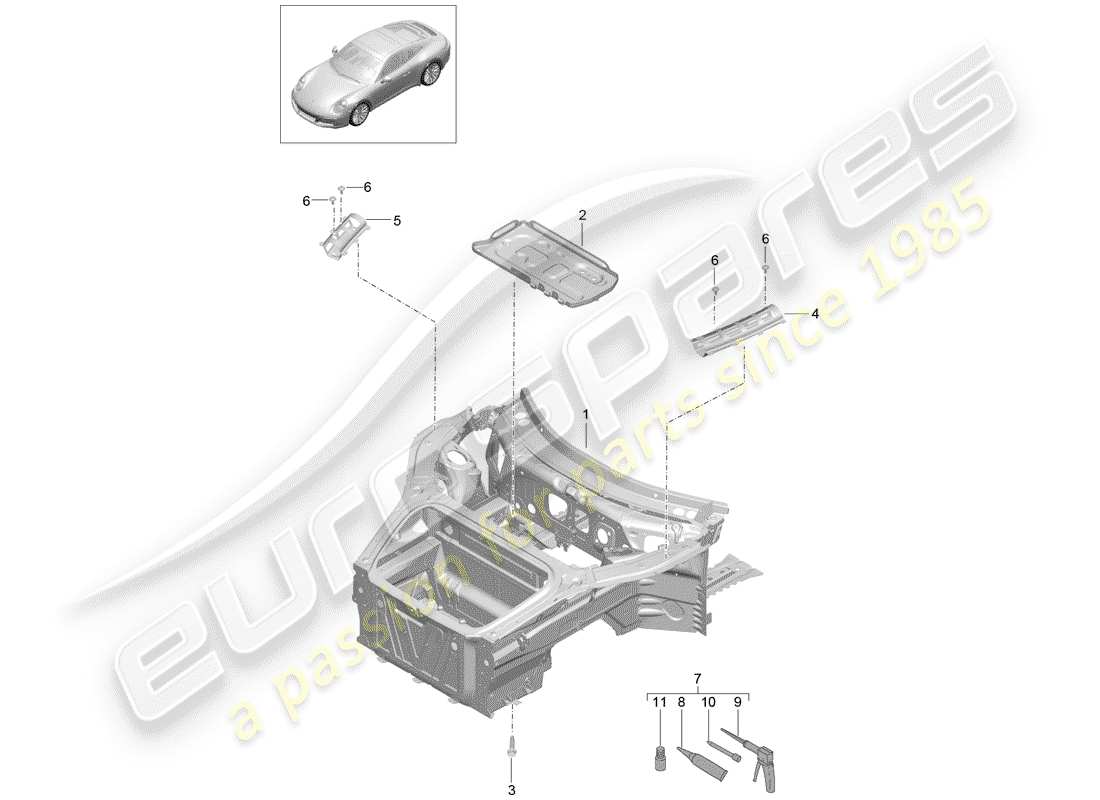 porsche 2019 (991-2) front end teilediagramm
