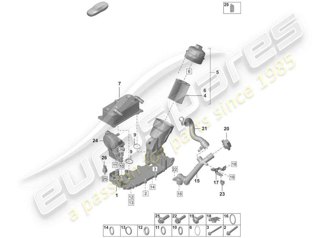 porsche 2019 (992-1) ölfilter ersatzteildiagramm