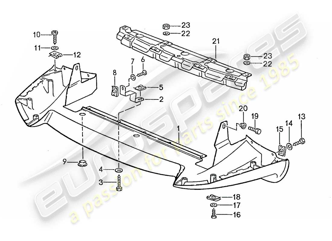 porsche 1989 (928) spoiler teilediagramm