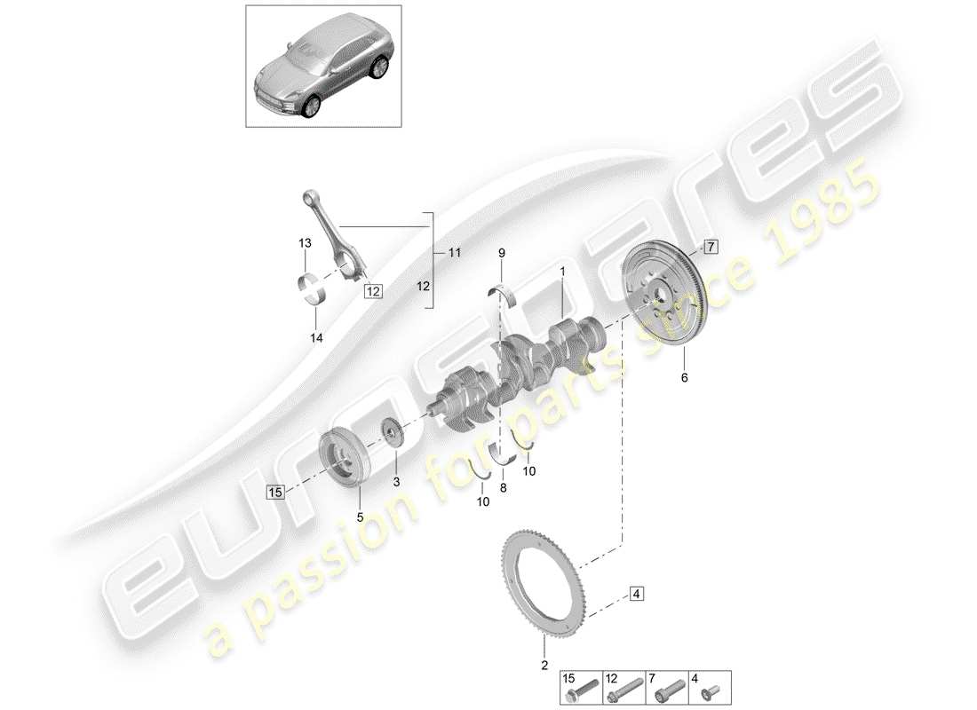 porsche 2020 (macan) kurbelwelle teilediagramm