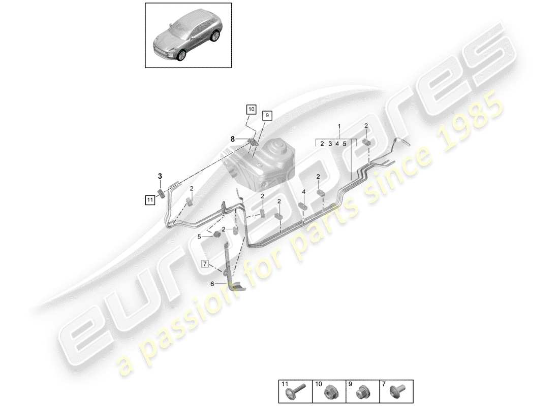 porsche 2019 (macan) kraftstoffsystem teilediagramm