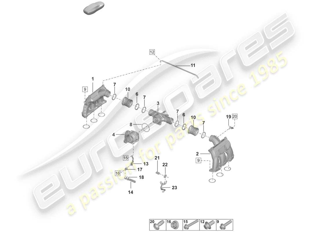 porsche 2020 (992-1) ansaugluftverteiler teilediagramm