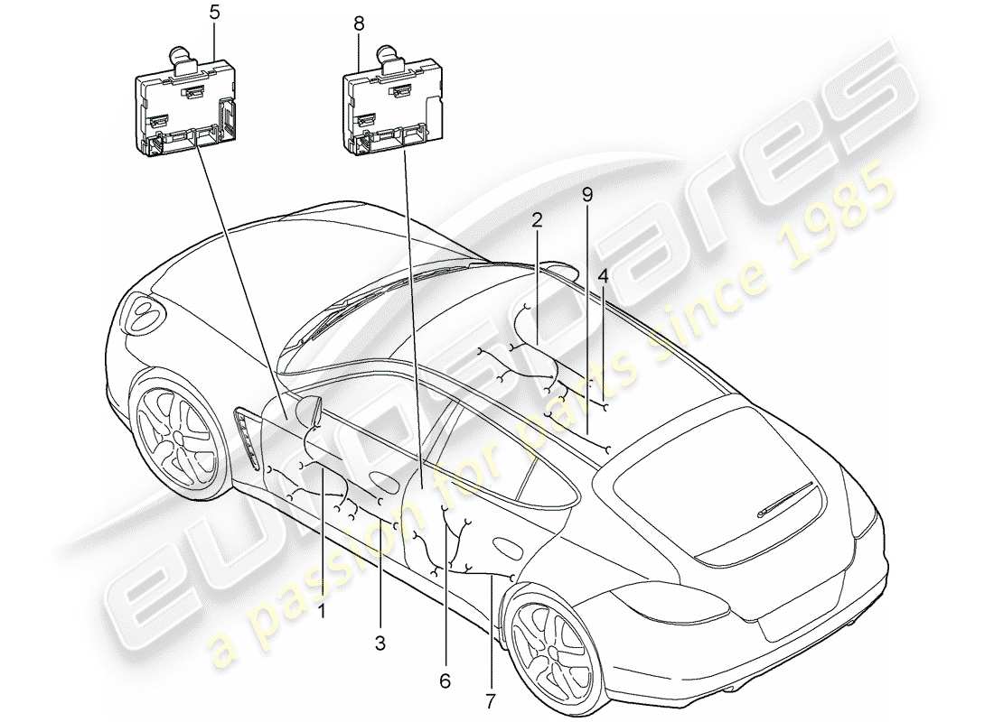 porsche 2012 (panamera 970) kabelbäume ersatzteildiagramm