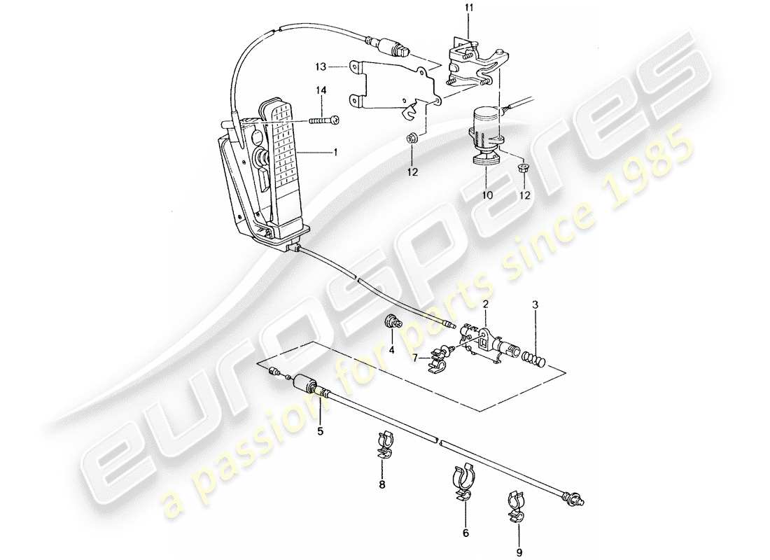 porsche 2004 (996) brems- und beschleunigungspedalbaugruppe - drosselklappensteuerung teilediagramm
