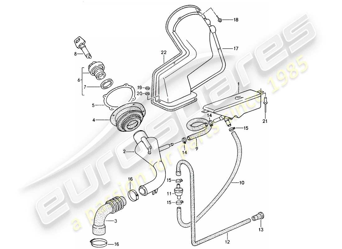 porsche 1995 (968) einfüllstutzen ersatzteildiagramm