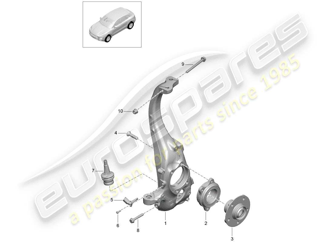 porsche 2014 (macan) drehlager teilediagramm