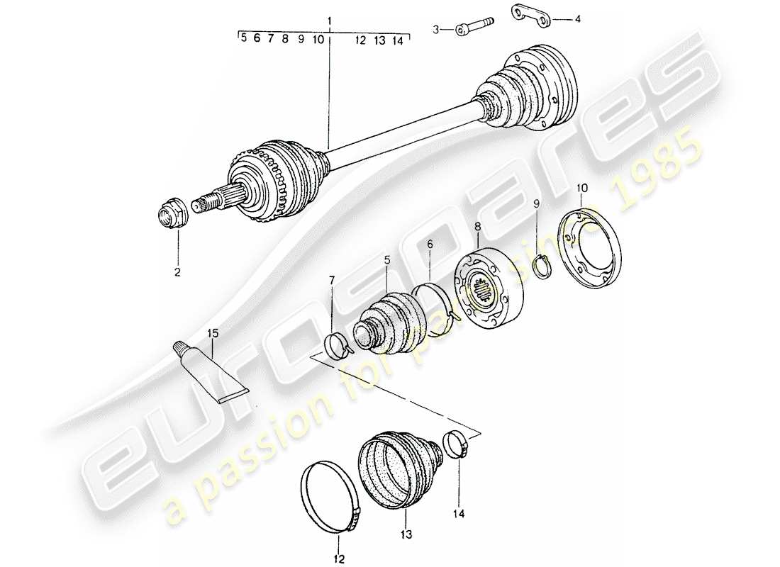 porsche 1991 (964) antriebswelle teilediagramm