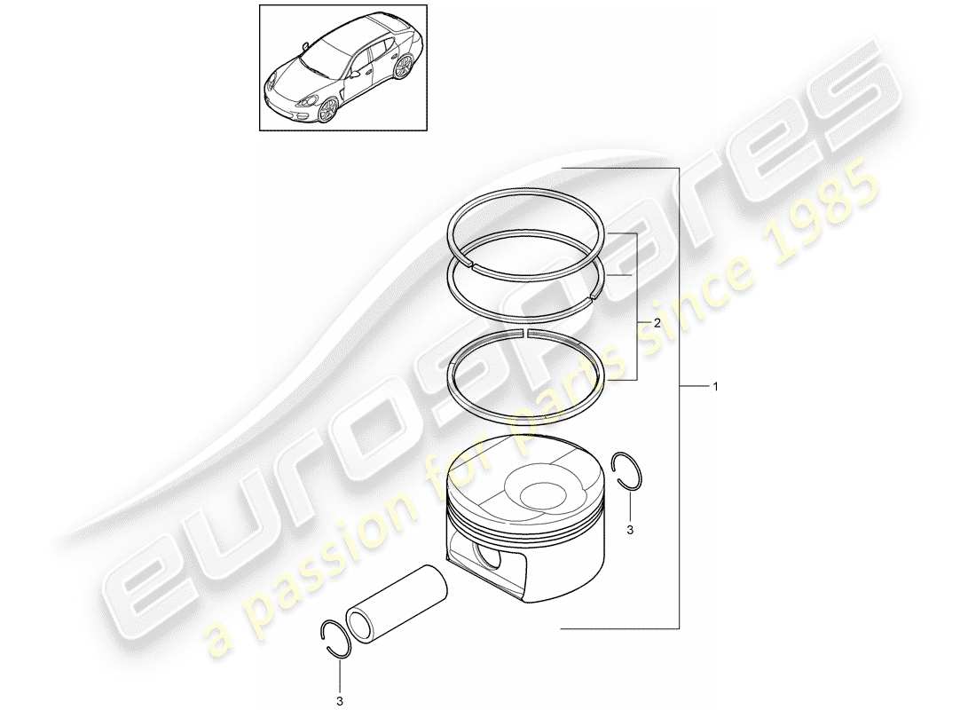 porsche 2015 (panamera 970) kolben-teilediagramm