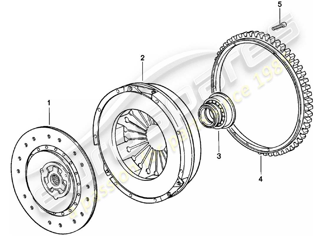 porsche 1980 (924) kupplung teilediagramm