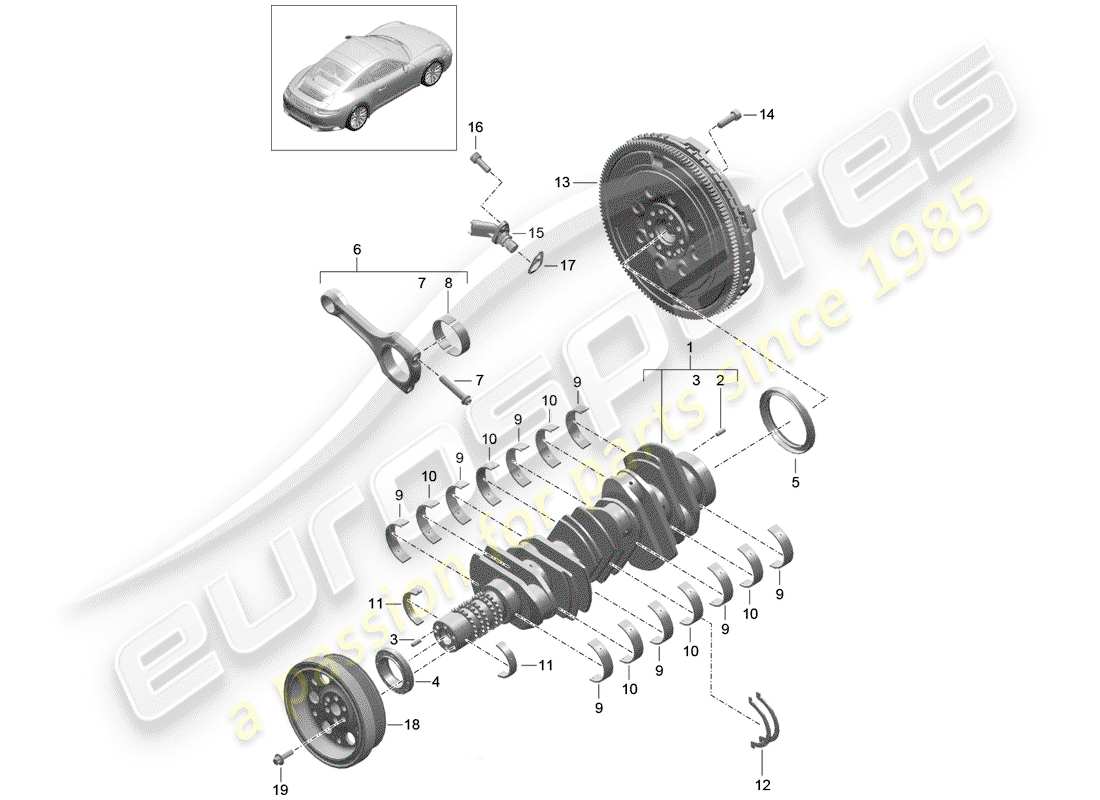 porsche 2017 (991-2) kurbelwelle teilediagramm