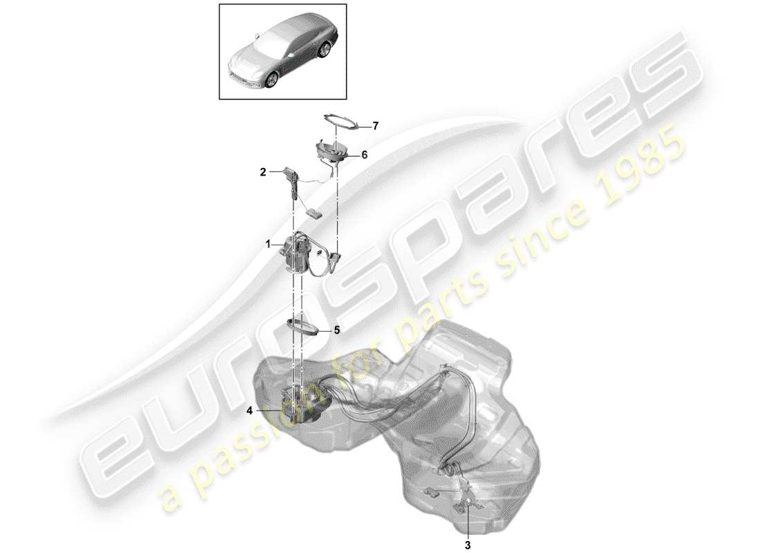porsche 2017 (panamera 971-1) kraftstoffpumpe teilediagramm