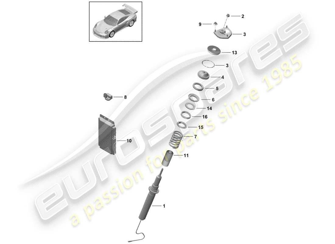 porsche 2017 (991-2 turbo) vibrationsdämpfer ersatzteildiagramm
