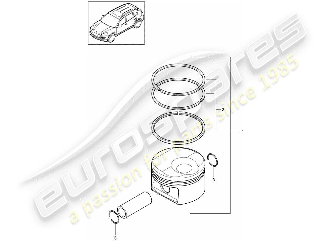 porsche 2012 (cayenne e2 92a) kolben teilediagramm