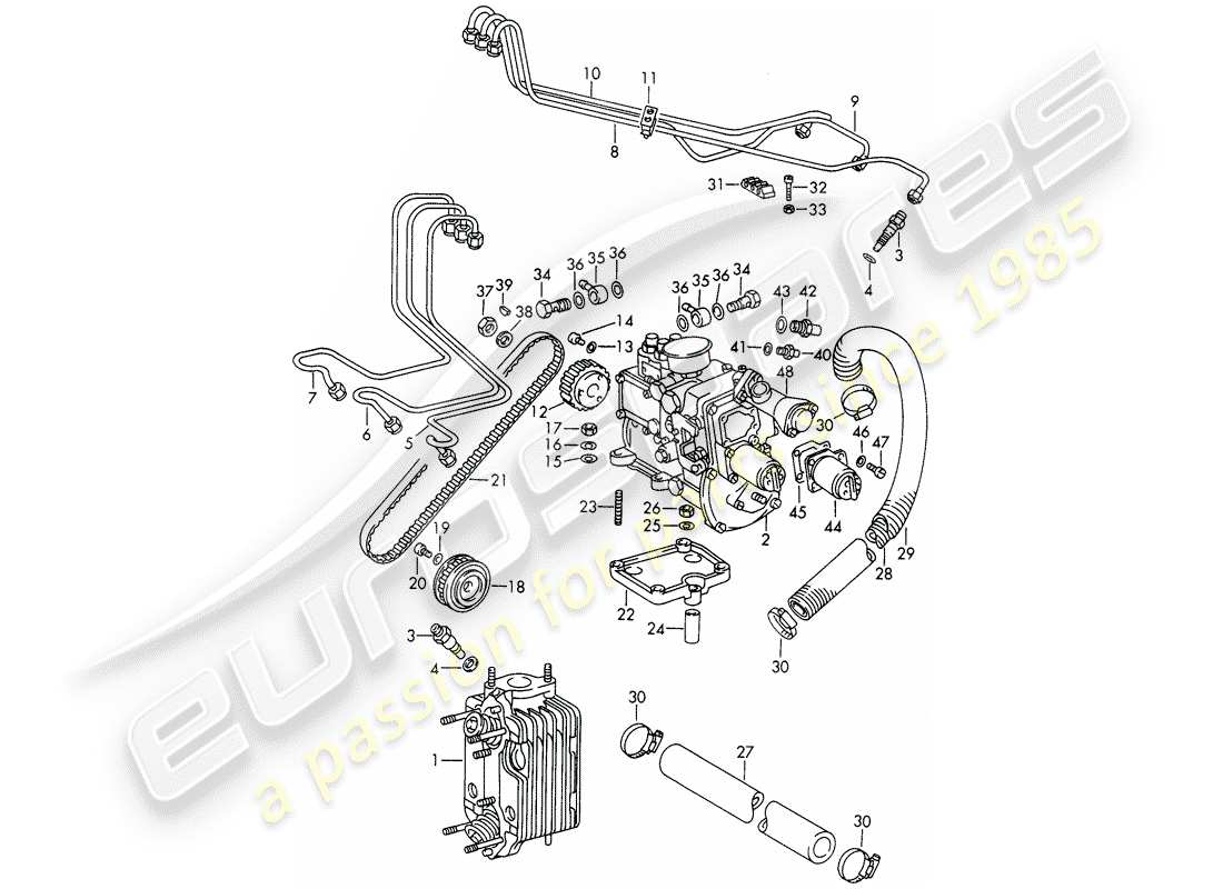 porsche 1966 (911/912) einspritzsystem - zylinderkopf - und - einspritzpumpe - d - mj 1969>> ersatzteildiagramm