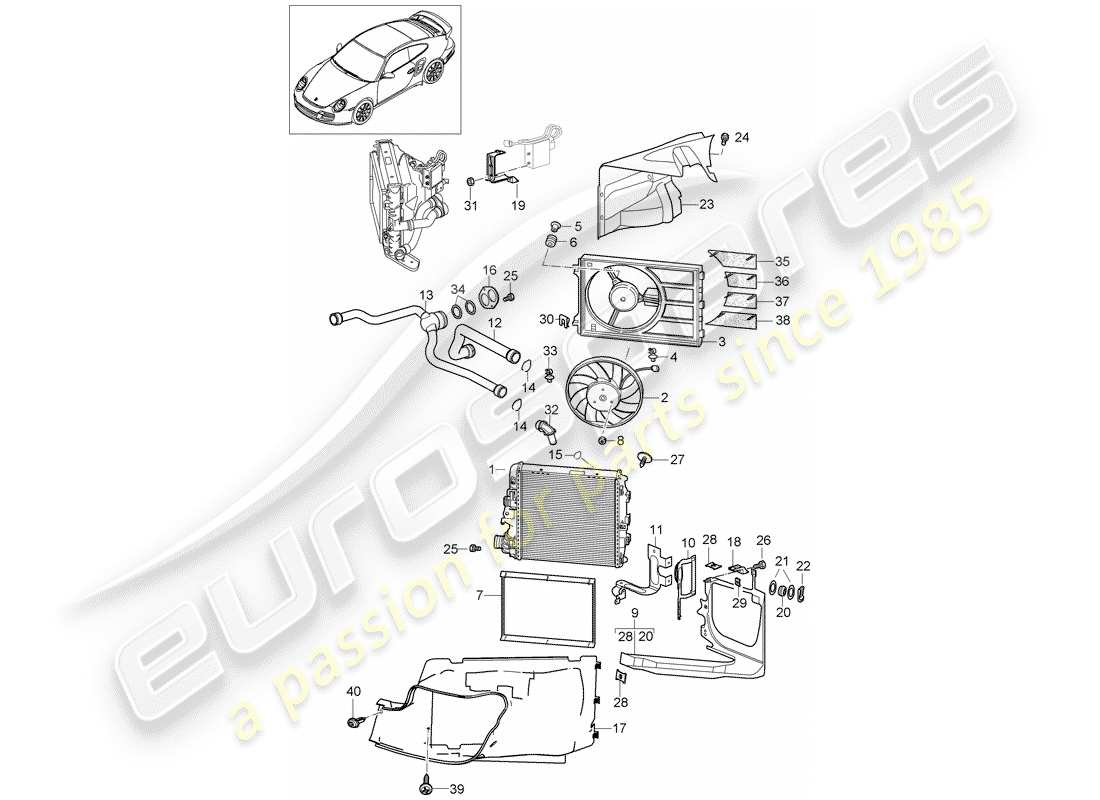porsche 2012 (997-2 turbo / gt2 rs) wasserkühlung 3 ersatzteildiagramm