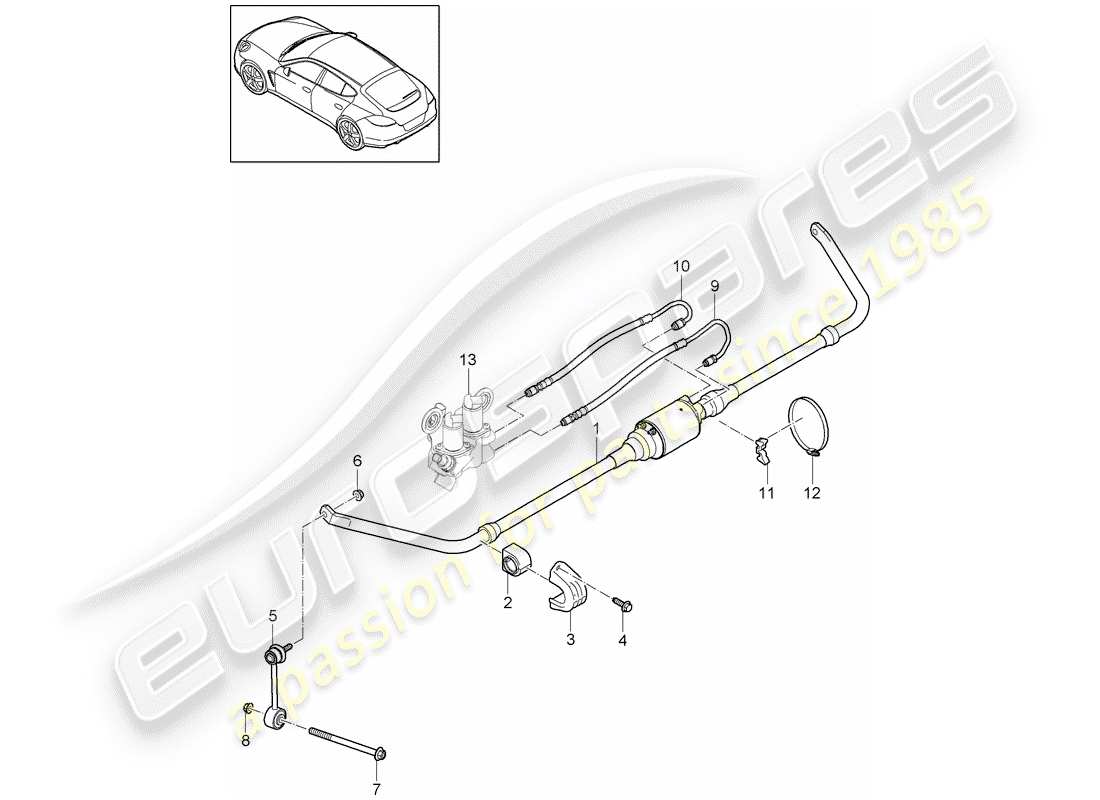 porsche 2012 (panamera 970) stabilisator - ersatzteildiagramm