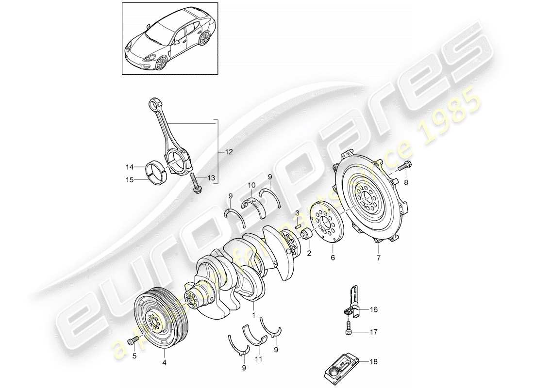 porsche 2016 (panamera 970) kurbelwelle teilediagramm