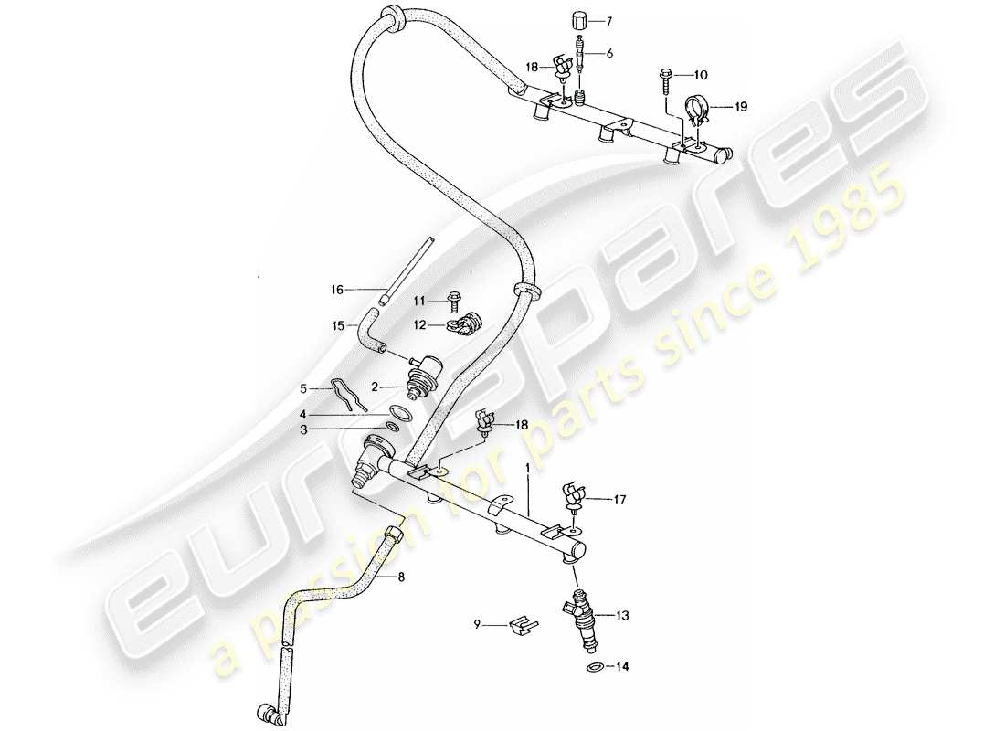 porsche 2004 (986 boxster) kraftstoffsammelrohr ersatzteildiagramm