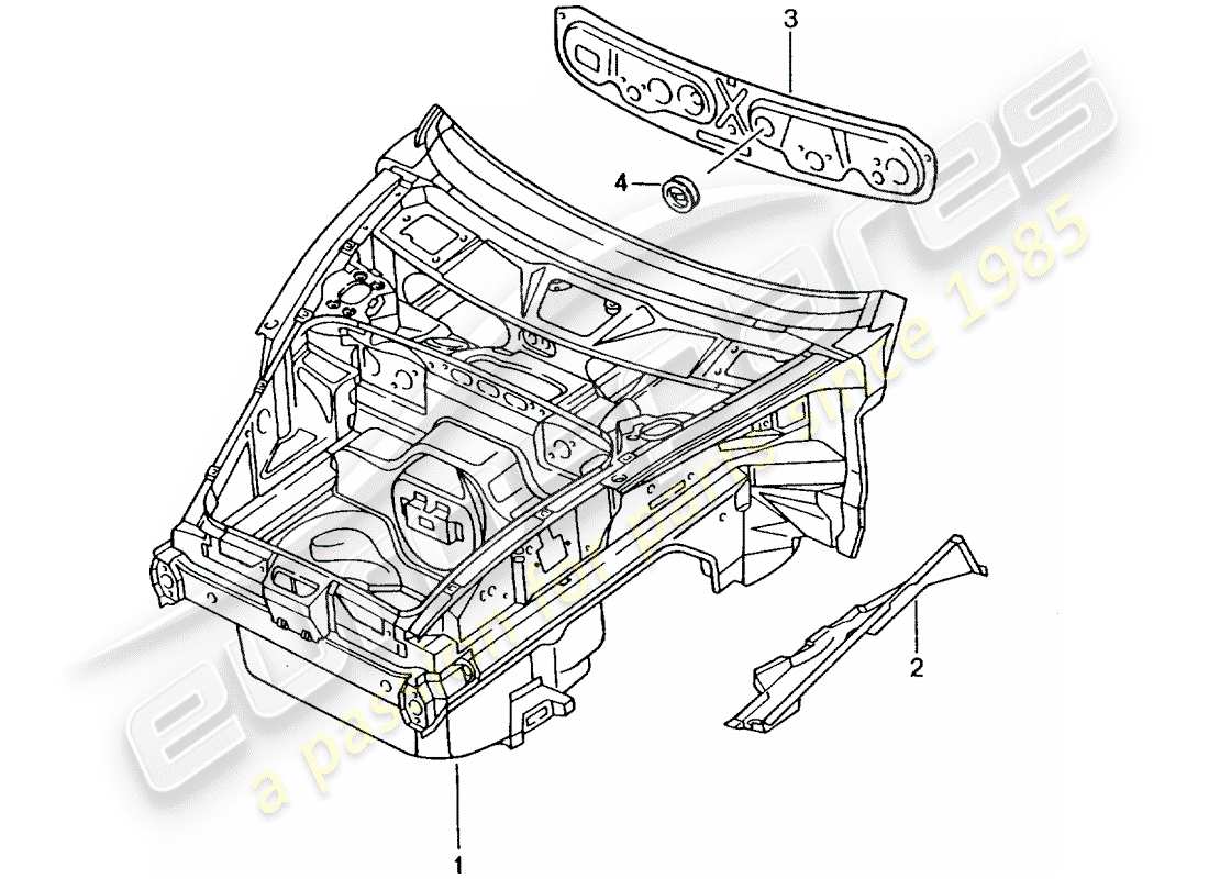porsche 2004 (986 boxster) front end teilediagramm
