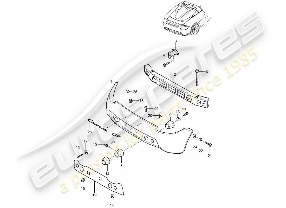 porsche 2006 (carrera gt) beschichtung teilediagramm