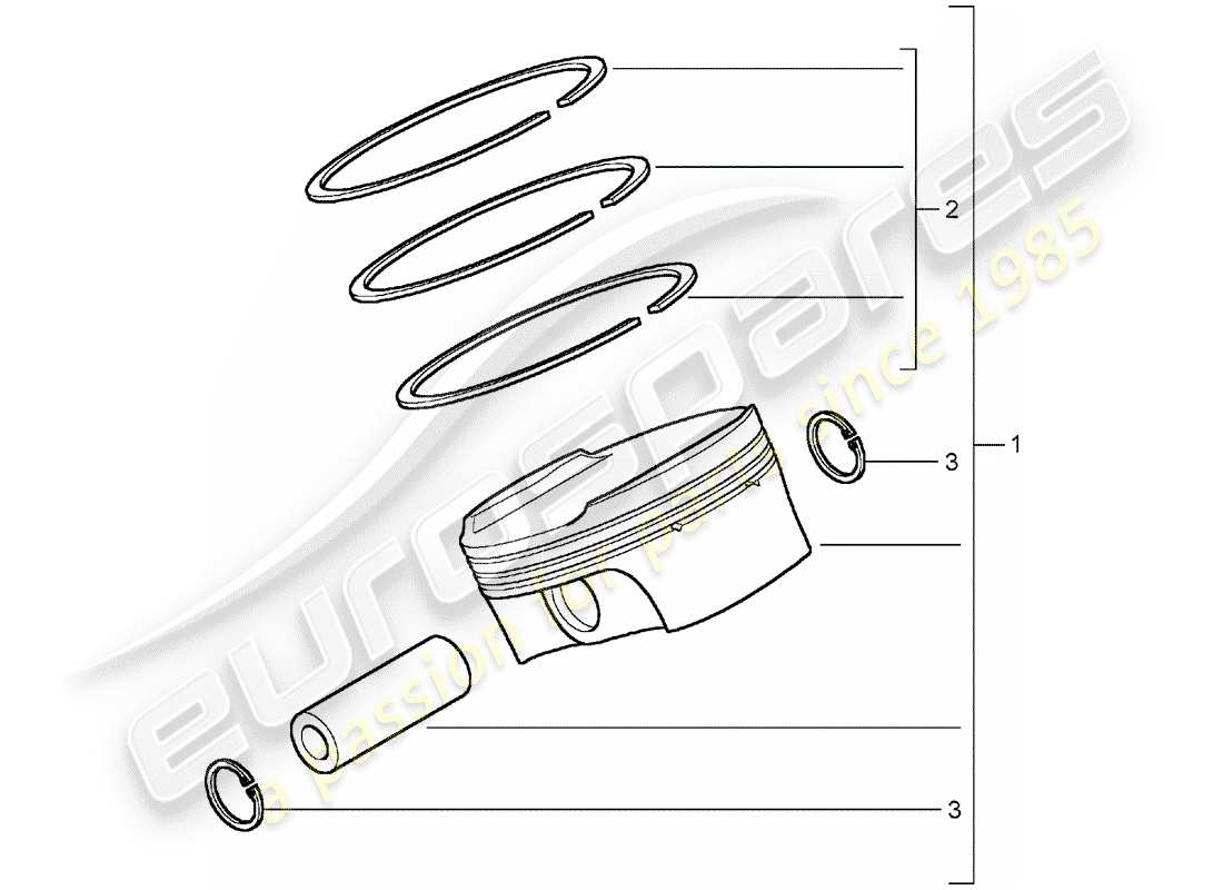 porsche 2005 (carrera gt) kolben - kolbenringe ersatzteildiagramm