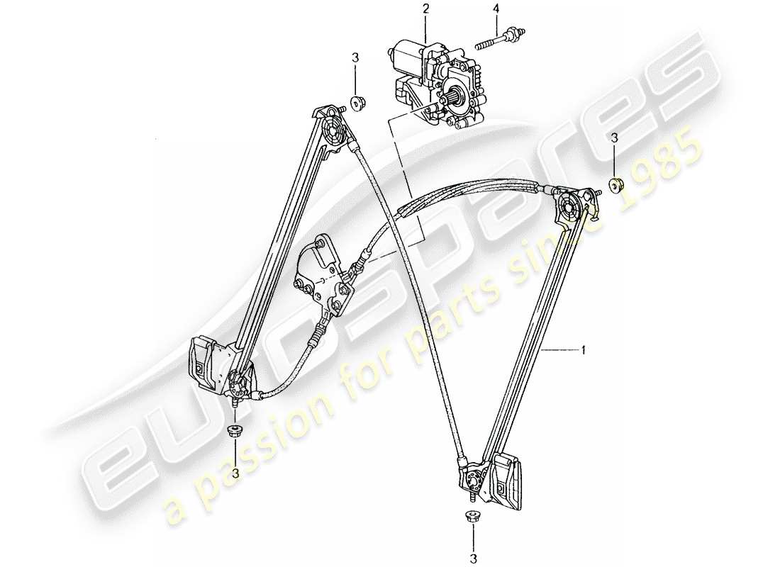 porsche 2005 (996) fensterheber teilediagramm