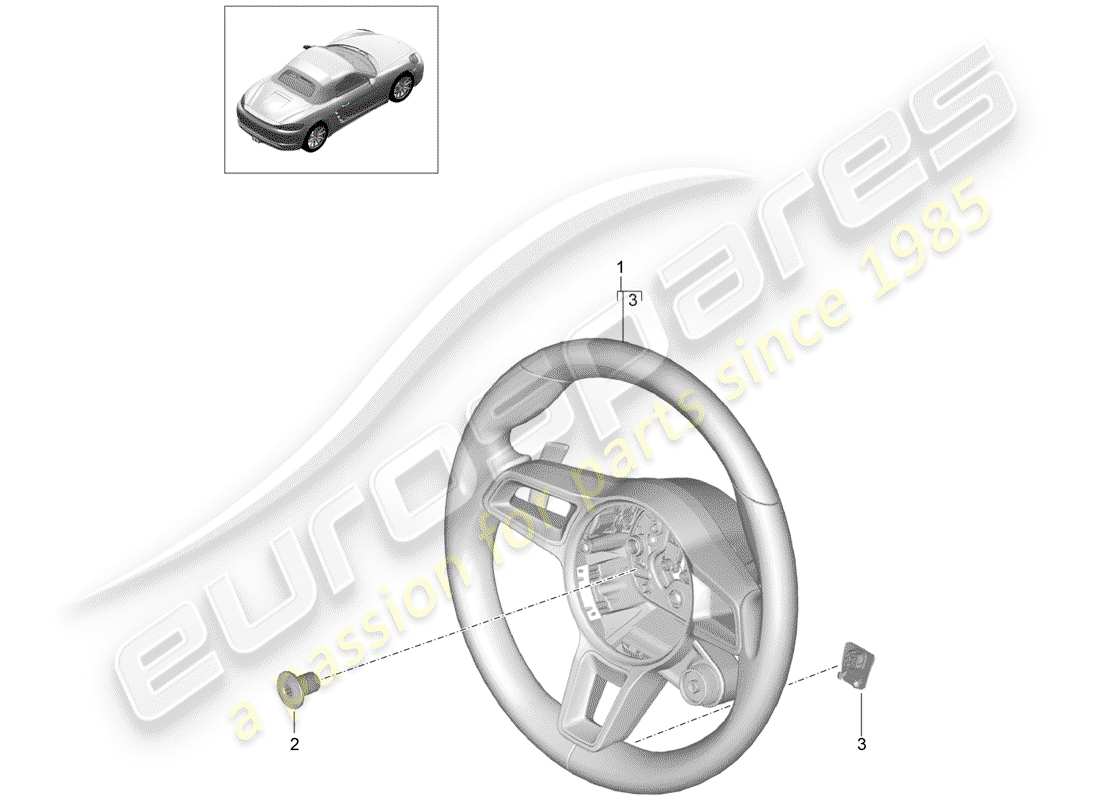porsche 2017 (718 boxster) lenkrad teilediagramm