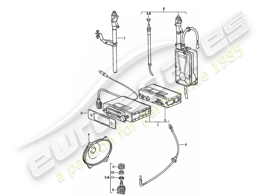 porsche 1980 (928) radioeinheit - einbauteile - weiteres zubehör im - classic katalog - (modell: cla) ersatzteildiagramm
