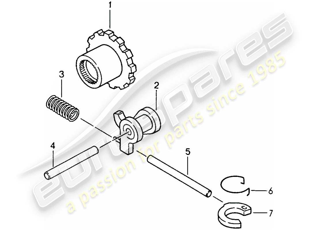 porsche 968 (1995) tiptronic - parking lock part diagram