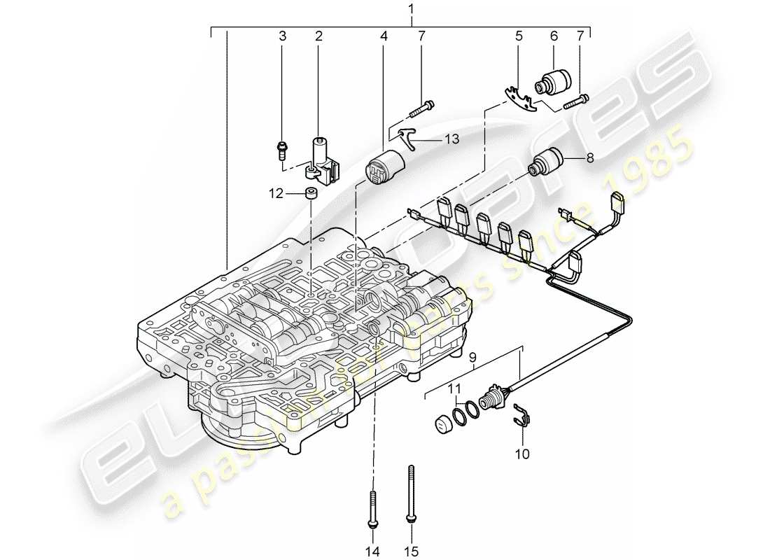porsche 2008 (987 boxster) tiptronic-ersatzteildiagramm