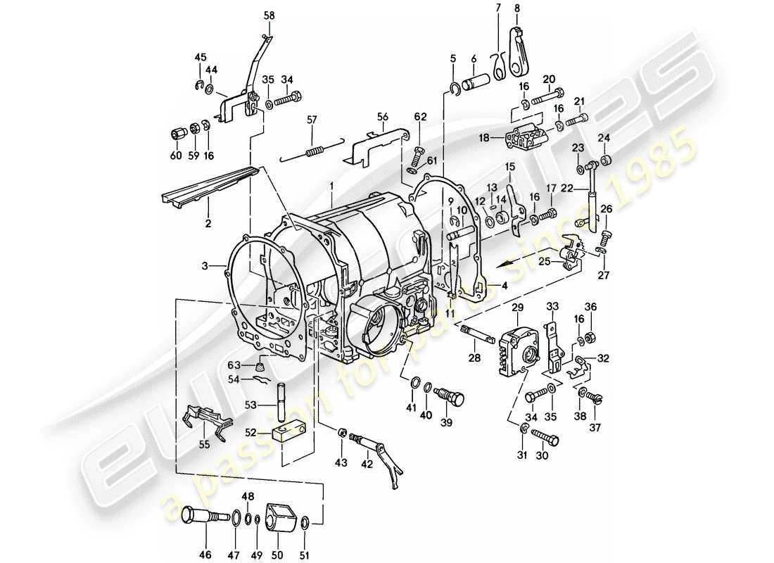 porsche 1984 (928) automatikgetriebe - getriebegehaeuse - 2 - d - mj 1983>> - mj 1983 ersatzteildiagramm
