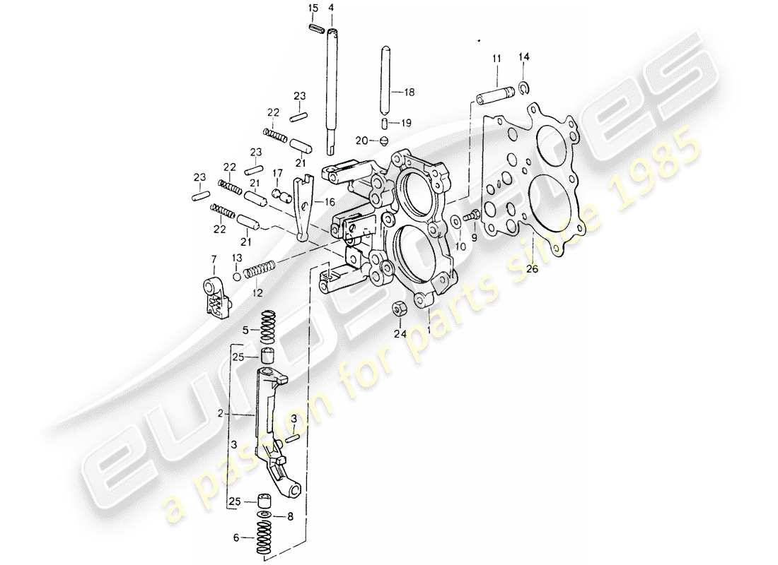 porsche 1991 (964) spannplatte - schaltsteuerungssperrvorrichtung ersatzteildiagramm