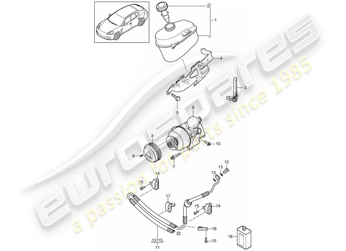 porsche 2013 (panamera 970) servolenkung - teilediagramm