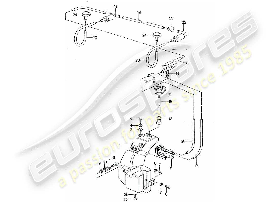 porsche 1987 (924s) scheibe - ersatzteildiagramm