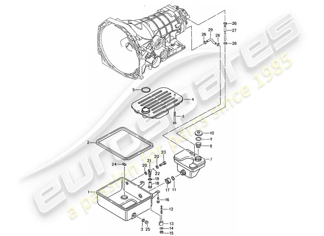 porsche 1994 (968) tiptronic - ölwanne - ölsieb ersatzteildiagramm