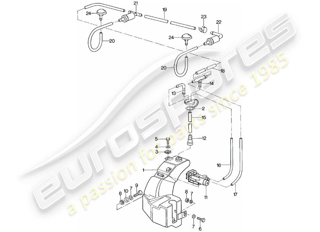 porsche 1984 (924) scheibe - ersatzteildiagramm
