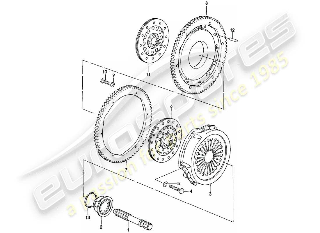 porsche 1978 (928) kupplung teilediagramm