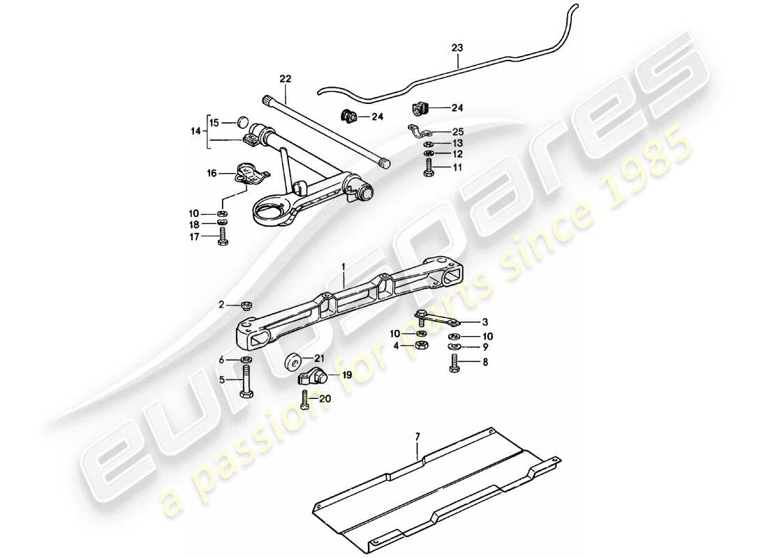 porsche 911 (1981) vorderachse - stabilisator ersatzteildiagramm