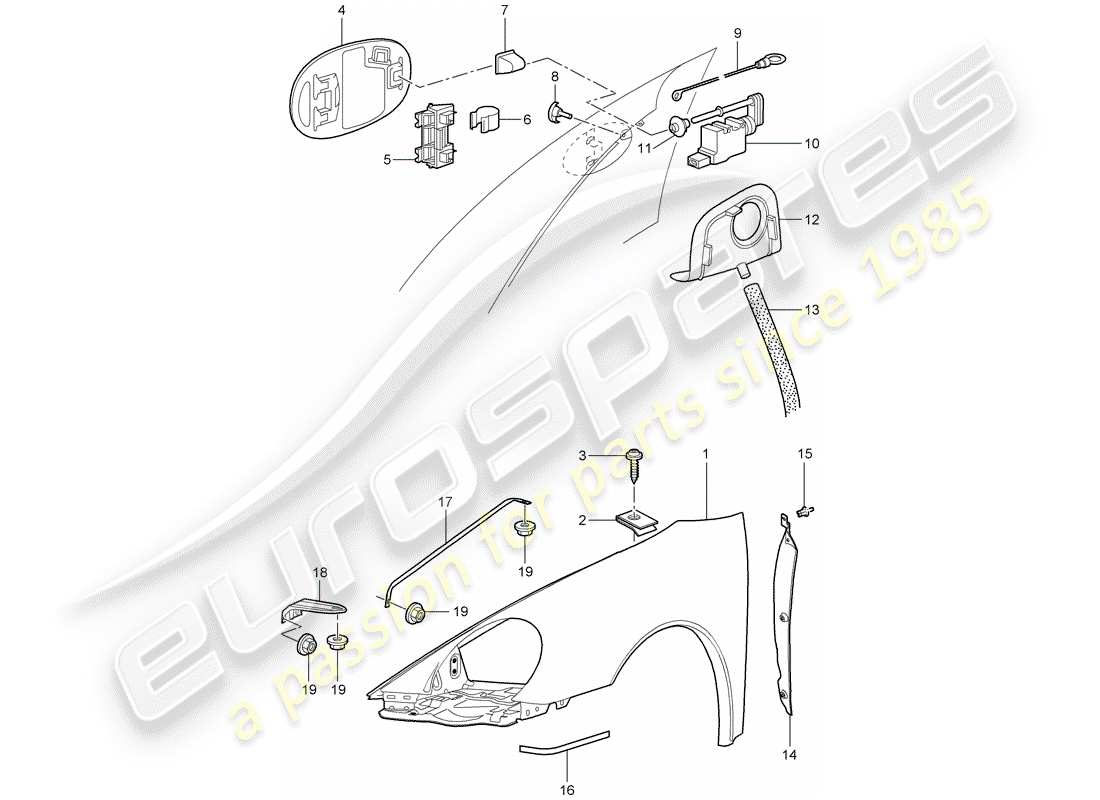 porsche 2007 (997-1 turbo / gt2) fender-teilediagramm